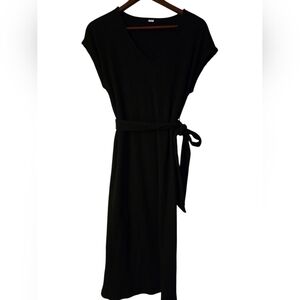Old Navy Black Midi Dress with Belt